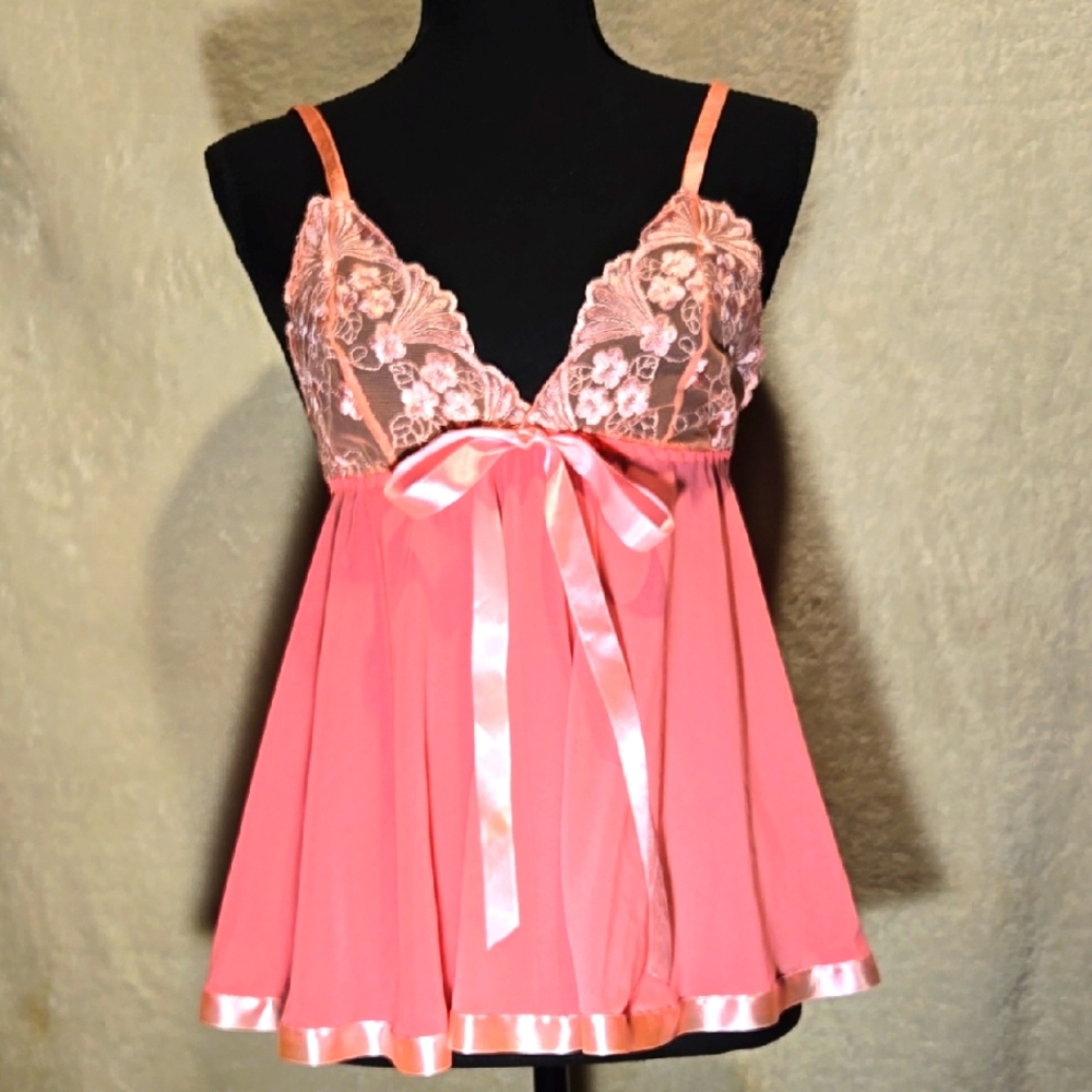 Pink Lace Babydoll Lingerie by Velvet Kitten